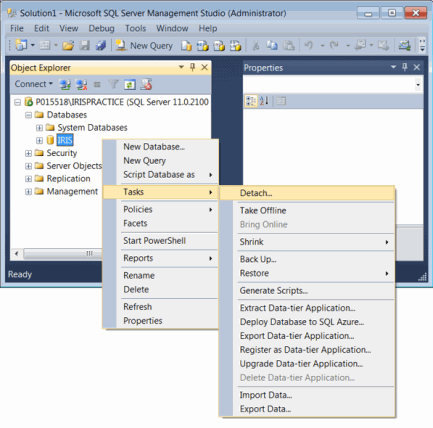 Changing the default location of SQL Server Data and Log files