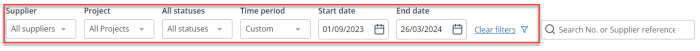 Invoice list filters in IRIS Kashflow