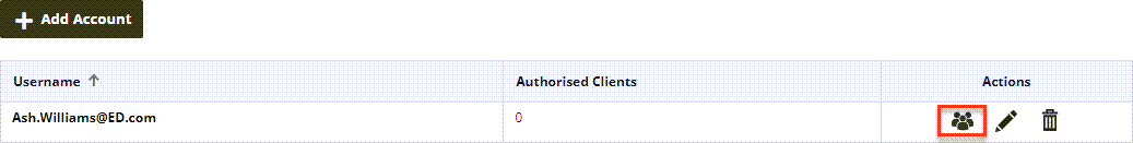 Image highlighting the location of the authorise clients button in IRIS Kashflow Connect