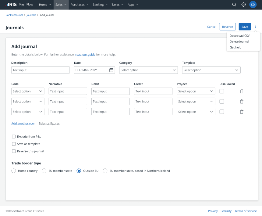 screenshot of the enhancements to journals coming soon to IRIS Kashflow