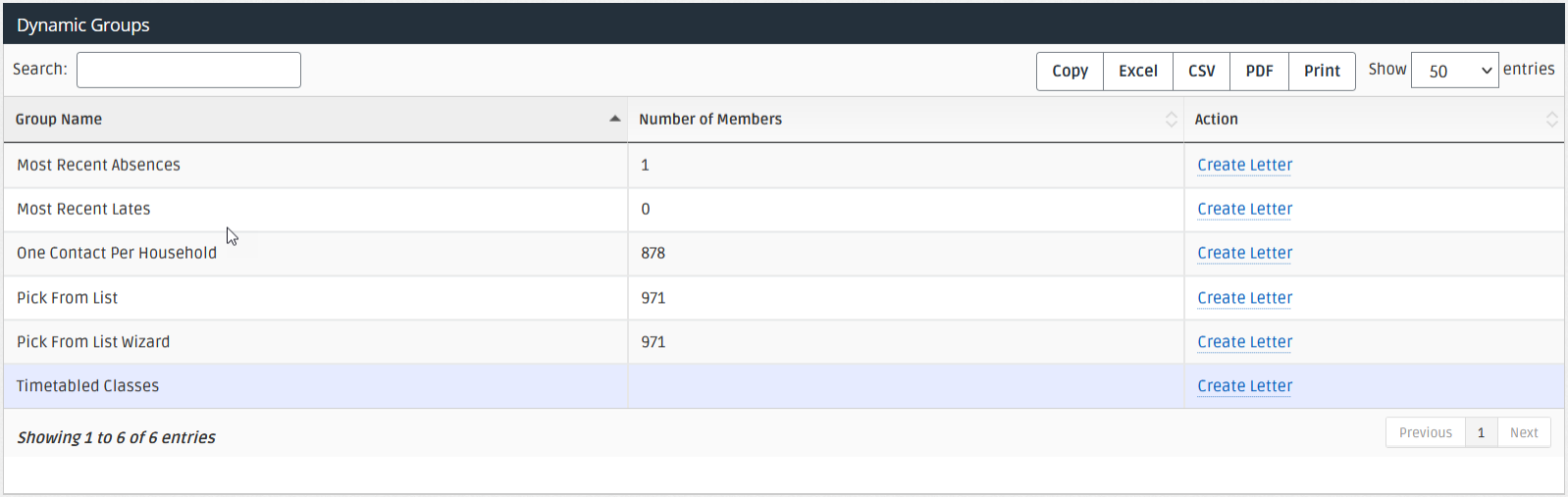 Example Panel Search