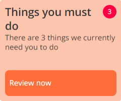 screehshot of the things to do list in the IRIS Elements client portal