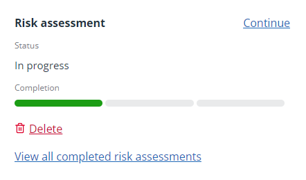 Risk assessment widget (AML tab)