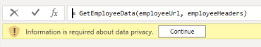 The data privacy error message. 