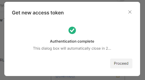 The Authentication complete message.