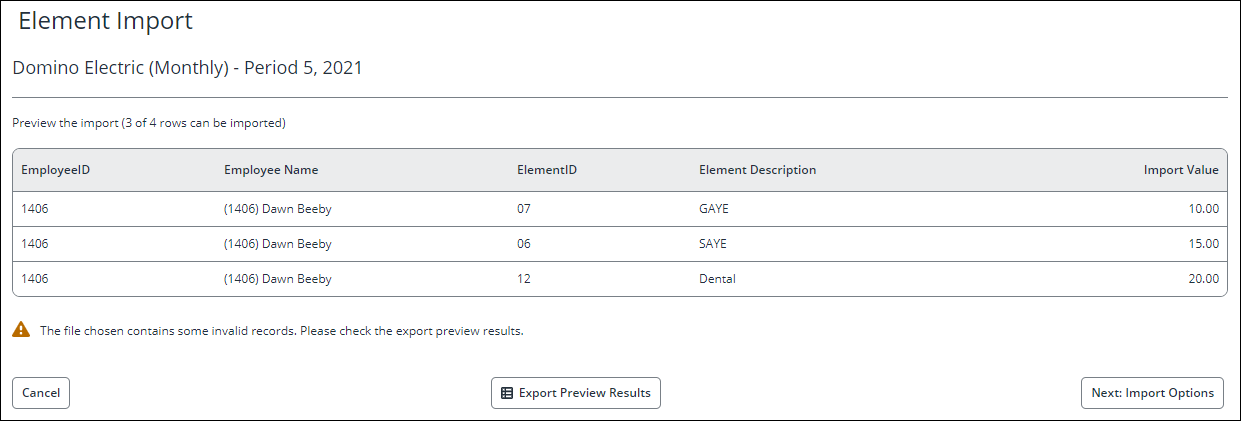 Adding an Element Import