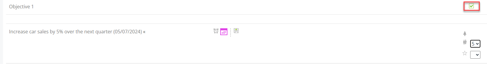 The tickbox in an appraisal. 