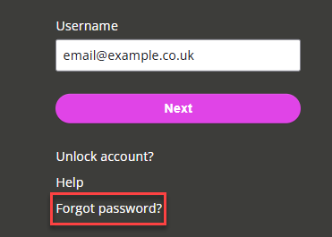 The Forgot Password option on the sign-in page.
