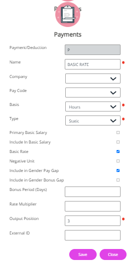 A Basic Rate pay element 