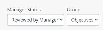 The Manager Staus drop-down. 