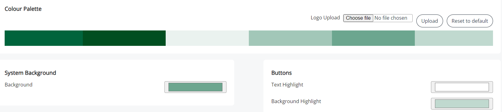 The System Branding screen fields. 