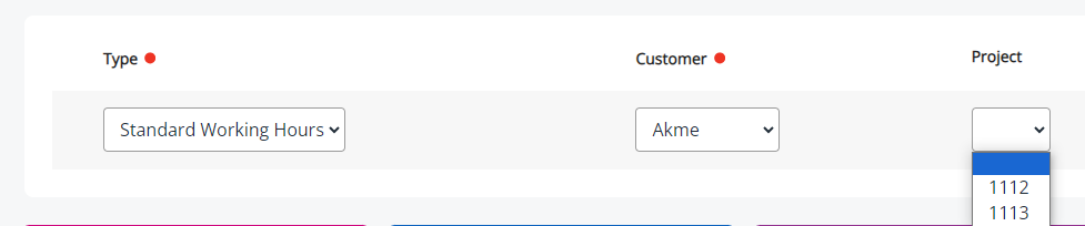 The Time tab showing the options populated in Time Type 3 when selecting an option from Time Type 2 