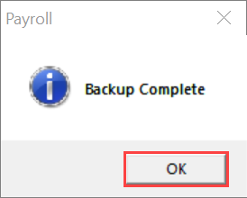 Backup complete. 