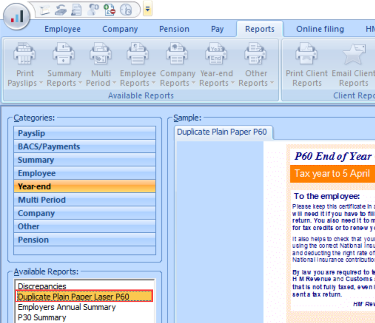 Report Manager Duplicate P60