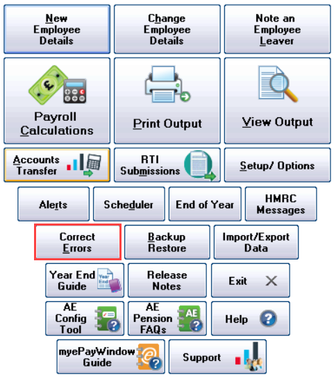 Go to Correct Errors.