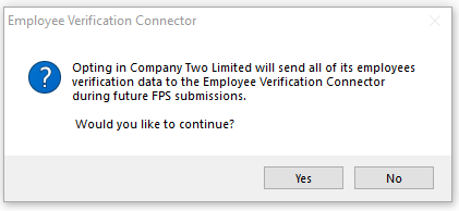 Employer verification connector - company opt out