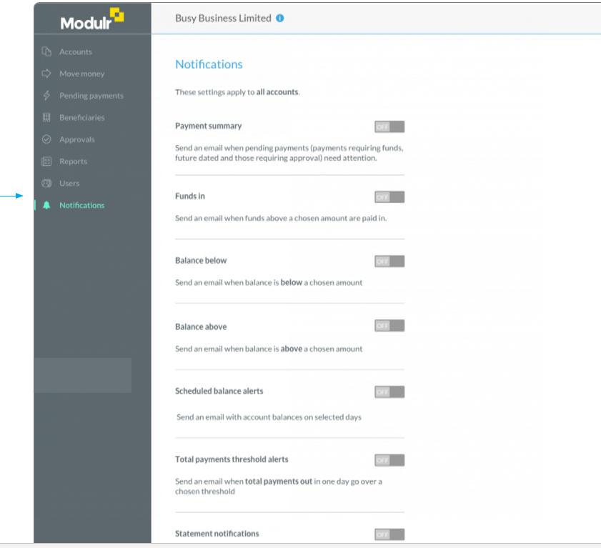 Modulr™ Notifications