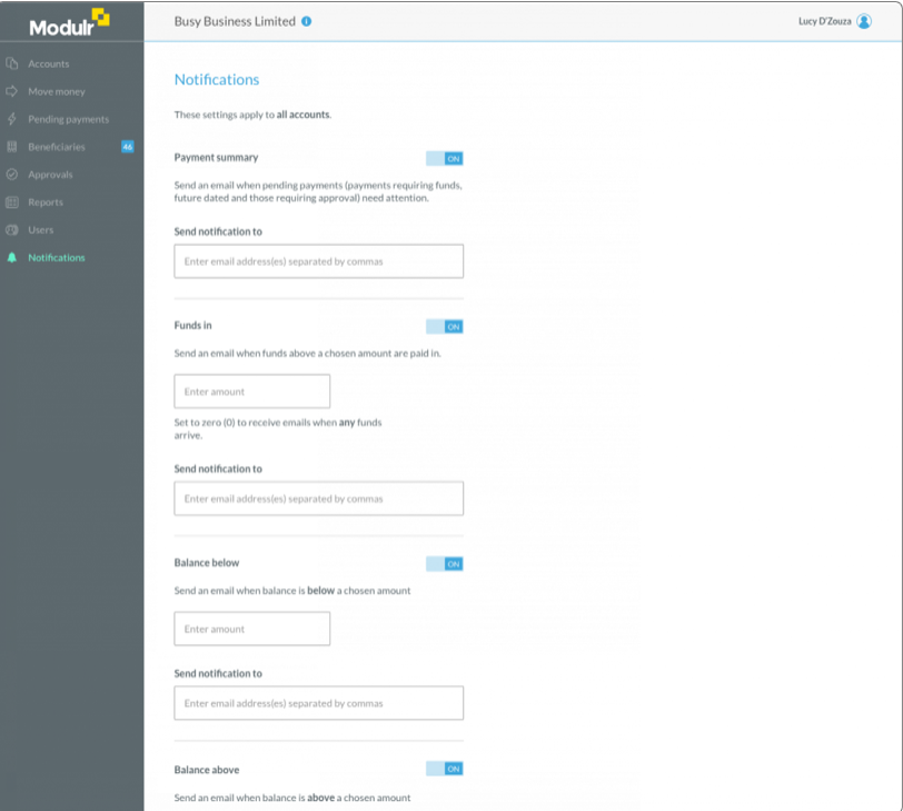 Modulr™ Notifications