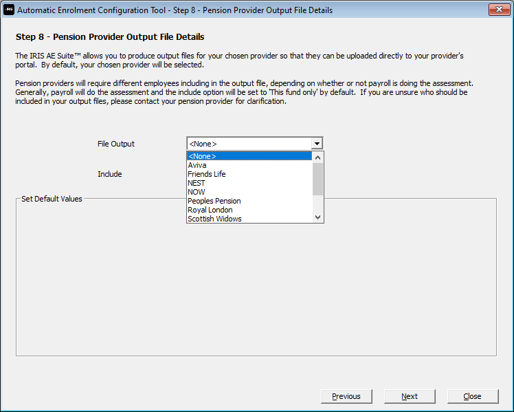 AE Config tool - step 8 - File out