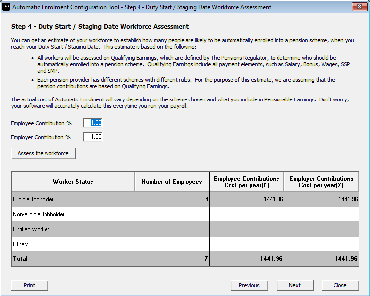 AE Config tool - step 4 assesment