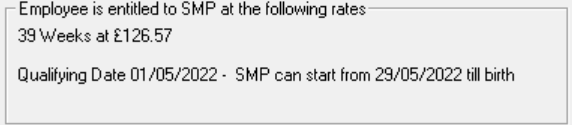 Example of an SMP payment to an employe - including number of weeks.