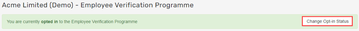 Employer settings drop down menu with EVC Settings option highlighted
