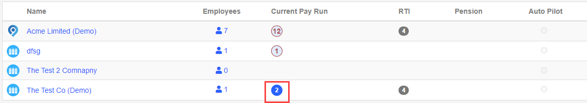 the Copy Employer screen with example of Finalised period number in blue circle highlighted