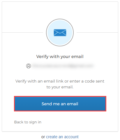 Select Verify with an email.