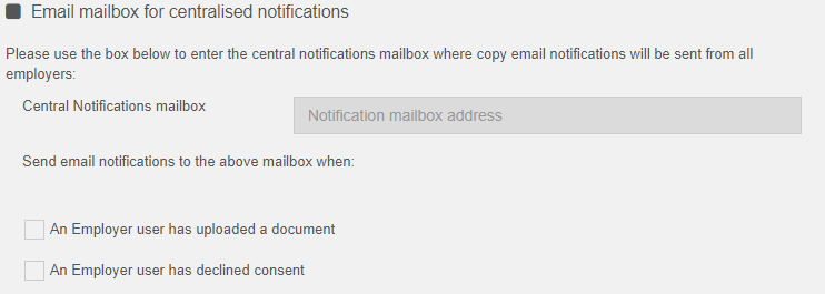 Central Notifications mailbox