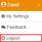 Logout menu