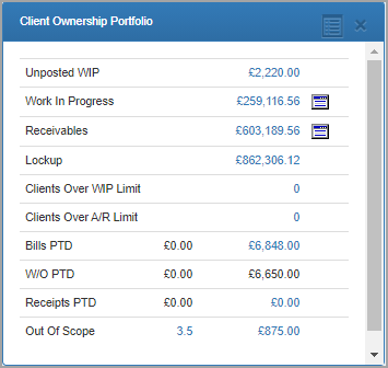 Client Ownership Portfolio dashlet.