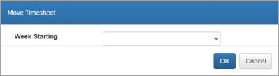 Move Timesheet window used to select Week Starting.